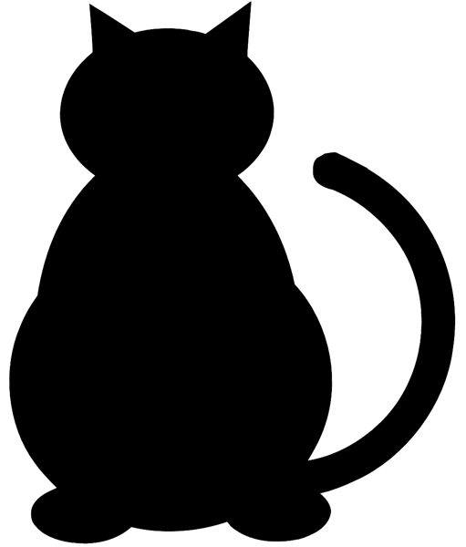 Black cat silhouette vinyl sticker. Customize on line. Animals Insects Fish 004-0824 
